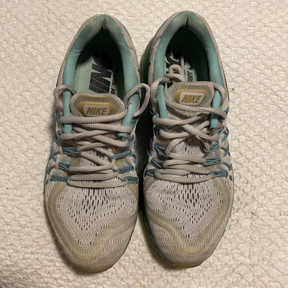 Nike Women's Air Max 2015 Pr Pltnm/Blk/Grn Glw/Lght Aq Running Shoes - Picture 6 of 9